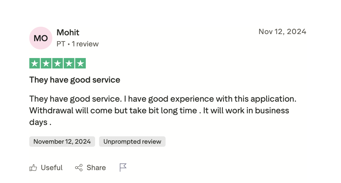 WINAURA Trustpilot Erfahrungsbericht 12. November 2024