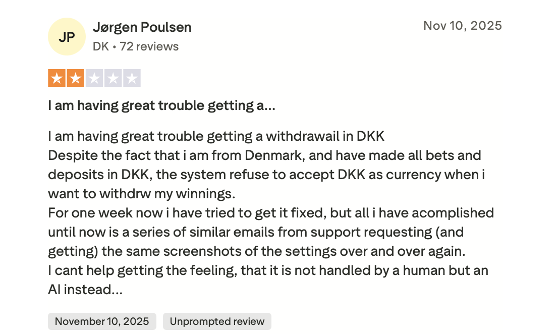 WINAURA Trustpilot Erfahrungsbericht 10. November 2025